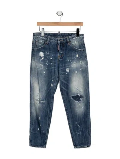 Pre-owned Dsquared2 Mid-rise Straight Leg Jeans In Blue