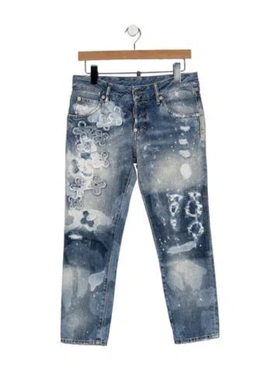 Pre-owned Dsquared2 Mid-rise Straight Leg Jeans In Blue