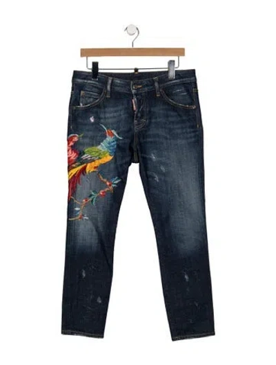 Pre-owned Dsquared2 Mid-rise Straight Leg Jeans In Blue
