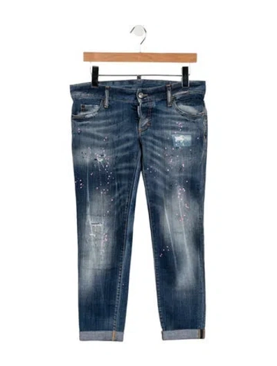 Pre-owned Dsquared2 Mid-rise Straight Leg Jeans In Blue