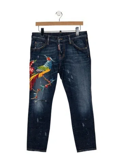 Pre-owned Dsquared2 Mid-rise Straight Leg Jeans In Blue
