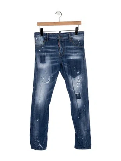 Pre-owned Dsquared2 Mid-rise Straight Leg Jeans In Blue