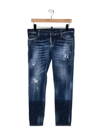 Pre-owned Dsquared2 Mid-rise Straight Leg Jeans In Blue