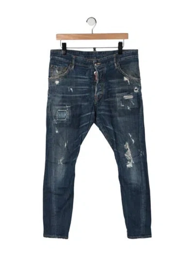 Pre-owned Dsquared2 Mid-rise Straight Leg Jeans In Blue