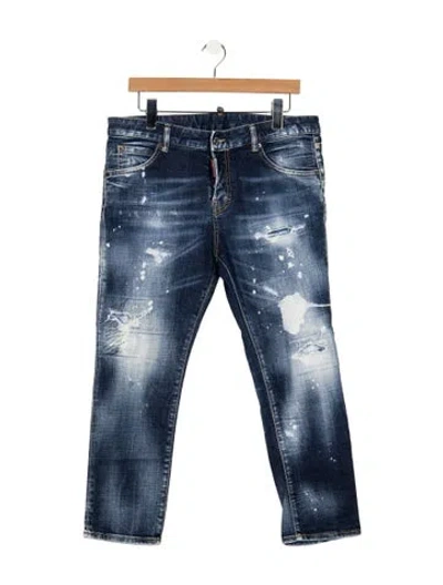 Pre-owned Dsquared2 Mid-rise Straight Leg Jeans In Blue