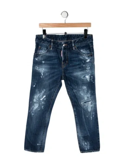 Pre-owned Dsquared2 Mid-rise Straight Leg Jeans In Blue