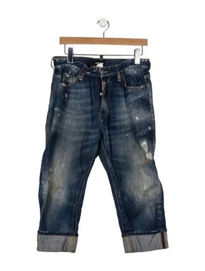 Pre-owned Dsquared2 Mid-rise Straight Leg Jeans In Blue