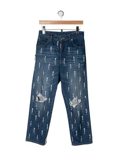 Pre-owned Dsquared2 Mid-rise Straight Leg Jeans In Blue