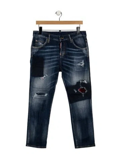 Pre-owned Dsquared2 Mid-rise Straight Leg Jeans In Blue