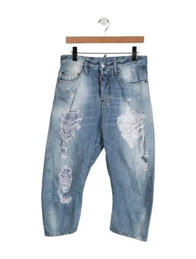 Pre-owned Dsquared2 Mid-rise Straight Leg Jeans In Blue