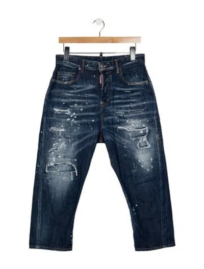 Pre-owned Dsquared2 Mid-rise Straight Leg Jeans In Blue