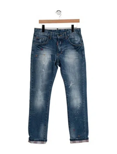 Pre-owned Dsquared2 Mid-rise Straight Leg Jeans In Blue