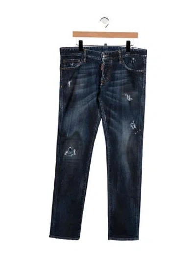 Pre-owned Dsquared2 Mid-rise Straight Leg Jeans In Blue