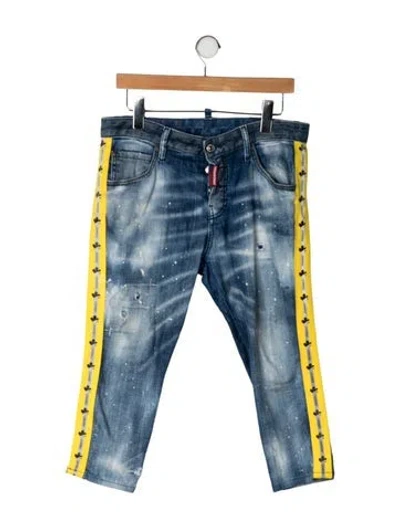 Pre-owned Dsquared2 Mid-rise Straight Leg Jeans In Blue