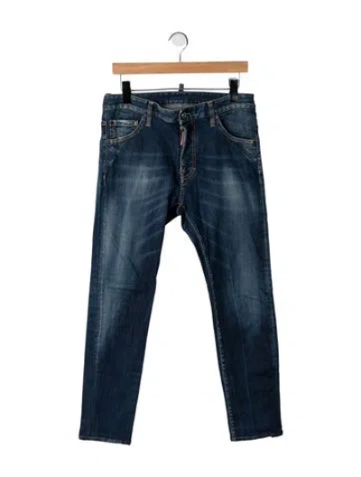 Pre-owned Dsquared2 Mid-rise Straight Leg Jeans In Blue