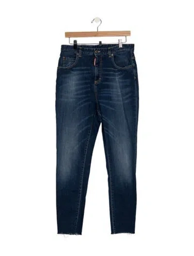 Pre-owned Dsquared2 Mid-rise Straight Leg Jeans In Blue