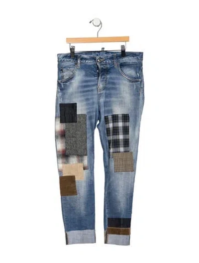 Pre-owned Dsquared2 Mid-rise Straight Leg Jeans In Blue