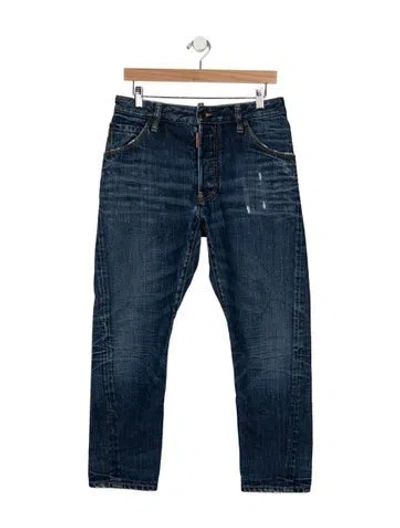 Pre-owned Dsquared2 Mid-rise Straight Leg Jeans In Blue