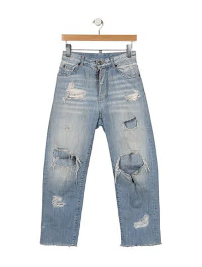 Pre-owned Dsquared2 Mid-rise Straight Leg Jeans In Blue