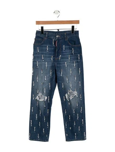 Pre-owned Dsquared2 Mid-rise Straight Leg Jeans In Blue