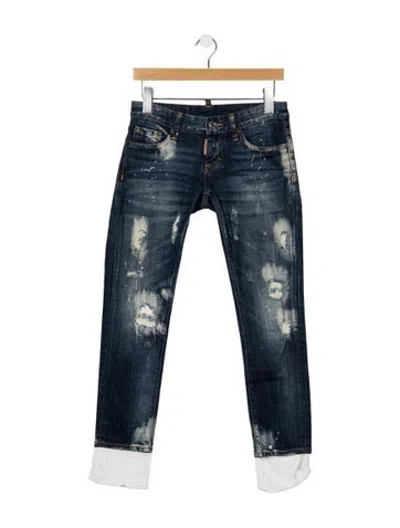 Pre-owned Dsquared2 Mid-rise Straight Leg Jeans In Blue