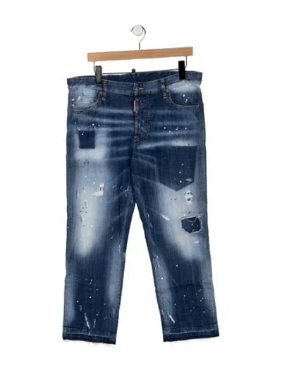 Pre-owned Dsquared2 Mid-rise Straight Leg Jeans In Blue