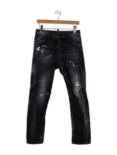 Pre-owned Dsquared2 Mid-rise Straight Leg Jeans In Gray
