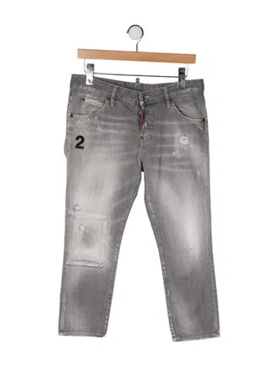 Pre-owned Dsquared2 Mid-rise Straight Leg Jeans In Gray