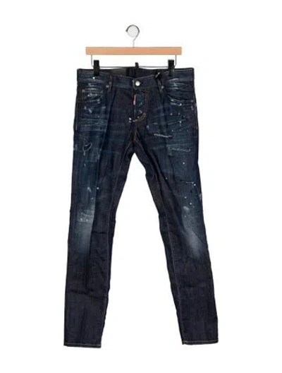 Pre-owned Dsquared2 Mid-rise Straight Leg Jeans W/ Tags In Blue