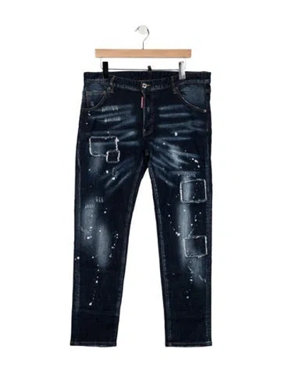 Pre-owned Dsquared2 Mid-rise Straight Leg Jeans W/ Tags In Blue