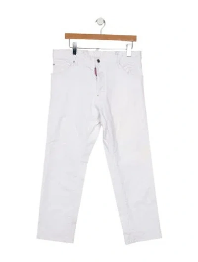 Pre-owned Dsquared2 Mid-rise Straight Leg Jeans In White