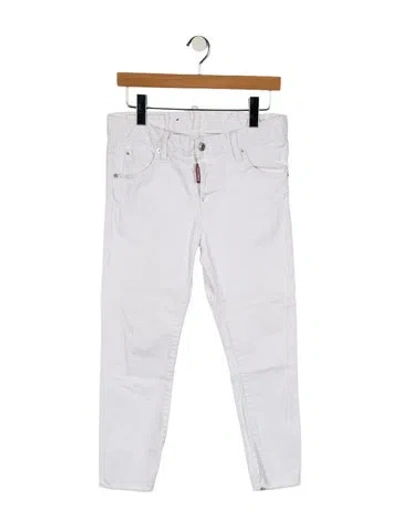 Pre-owned Dsquared2 Mid-rise Straight Leg Jeans In White
