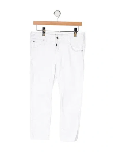 Pre-owned Dsquared2 Mid-rise Straight Leg Jeans In White