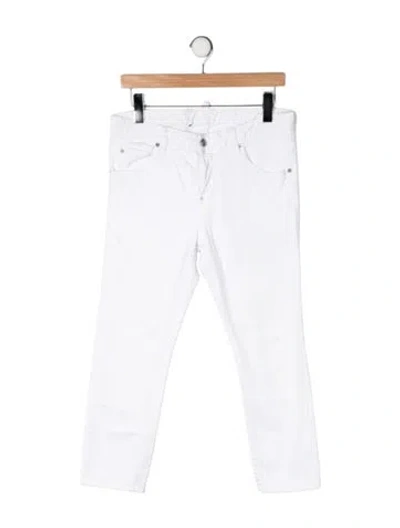 Pre-owned Dsquared2 Mid-rise Straight Leg Jeans In White