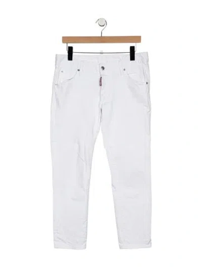 Pre-owned Dsquared2 Mid-rise Straight Leg Jeans In White