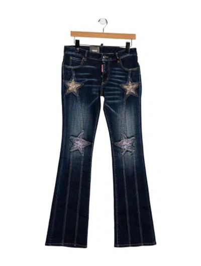 Pre-owned Dsquared2 Mid-rise Wide Leg Jeans W/ Tags In Blue