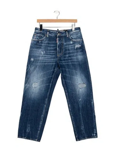 Pre-owned Dsquared2 Mid-rise Wide Leg Jeans W/ Tags In Blue