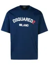 Dsquared2 Cotton T-shirt Milano Crew Neck In Navy