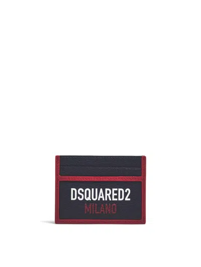 Dsquared2 Milano Logo Card Holder In Blue