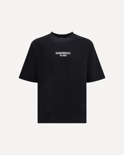 Dsquared2 Black Cotton Sportswear In Animal Print