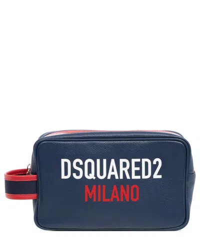 Dsquared2 Milano Toiletry Bag In Blue