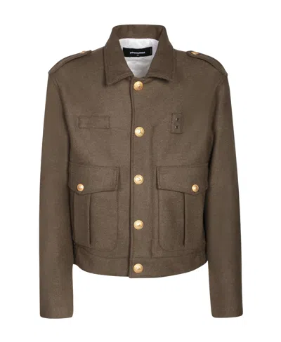 DSQUARED2 DSQUARED2 MILITARY EPAULETTE BUTTON-UP JACKET