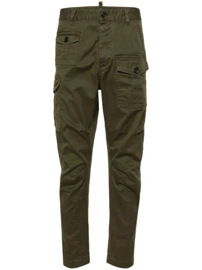 Dsquared2 Mens Green Sexy Slip-pocket Regular-fit Tapered-leg Stretch-cotton Trousers In Military Green