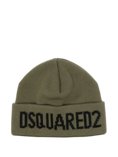 Dsquared2 Military Green Wool Hat