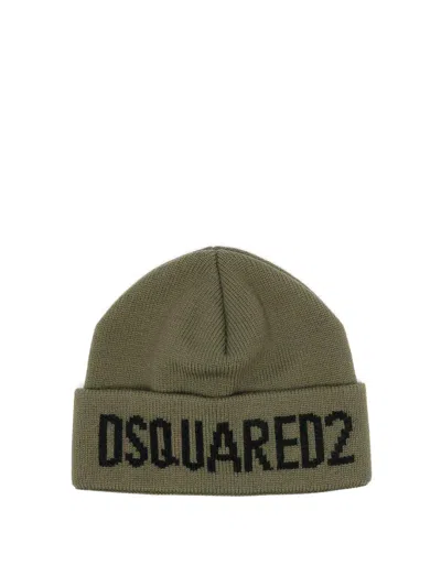 Dsquared2 Military Green Wool Hat