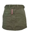 Dsquared2 Distressed Cotton Mini Skirt In Green