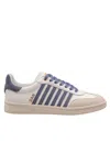 Dsquared2 Boxer Sneakers In Leather And Suede Color Milk And Blue In White