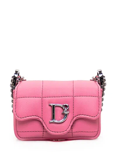 Dsquared2 Mini Bag In Leather In Rosa Palladio
