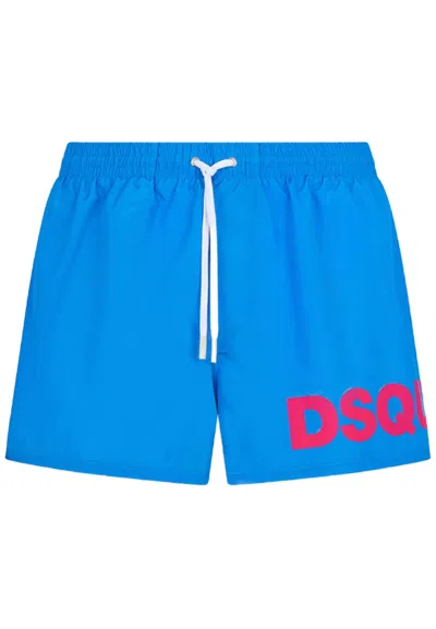Dsquared2 Logo-detail Swim Shorts In Blue
