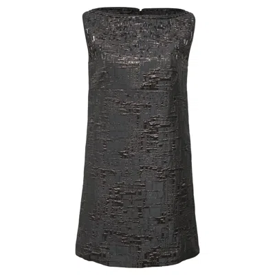 Pre-owned Dsquared2 Mini Embellished Shift Dress In Black Polyester In Gray